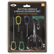 NGT Carp Fishing 6pc Baiting Tools Set Hook Needle Boilie Bait Drill Scissors