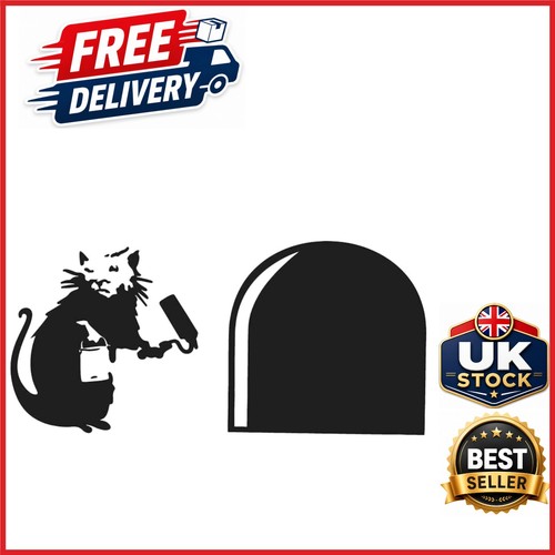 Black banksy wall - art, decal
