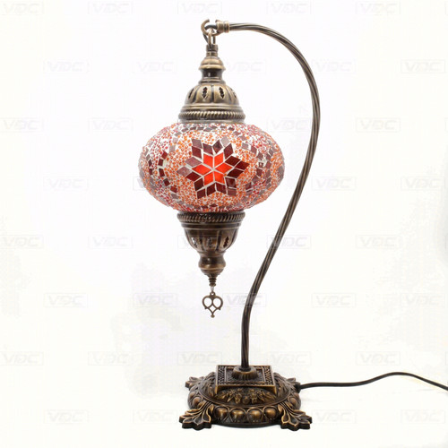 Red turkish mosaic table lamp - mosaic,