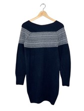 Celtic & Co Navy Blue Fair Isle Jumper Dress 100% Wool XS 6-8 Nordic Christmas