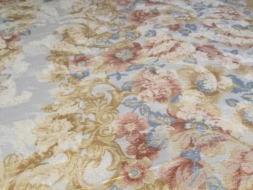 Yellow blue orange damask silk - yellow,