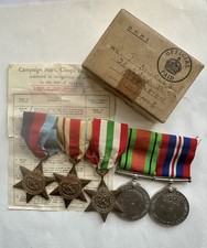 WW2 Medal Group. Major J Nicholls from Accrington. Original box and Transmittal