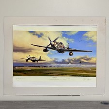 Vintage Duxford Eagles By Nicolas Trudgian Signed By Pilots WW2 Art Print Rare