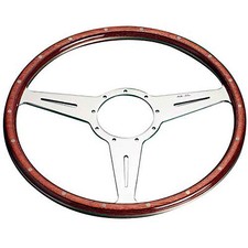 Moto-Lita Mark 3 Wood Steering Wheel, 15'' Dia / Flat Dish / Spokes (Slotted)