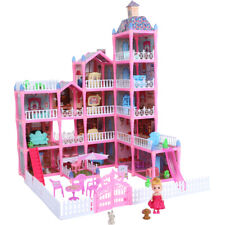 5-Story 16 Rooms Doll House Playset With LED Lights Xmas Gifts For Girls Kids