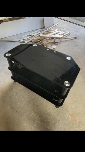 Black glass corner stand - corner, tv