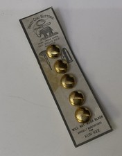 Set Vintage ROLLED GOLD Simple Plain Dome WAIST COAT VEST BUTTONS Studs On Card