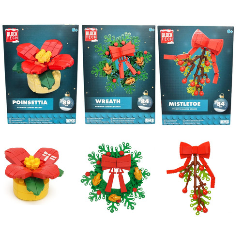 Set three poinsetta wreath - of,