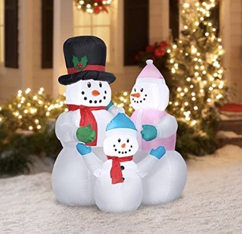 Holiday time snowman family - time,