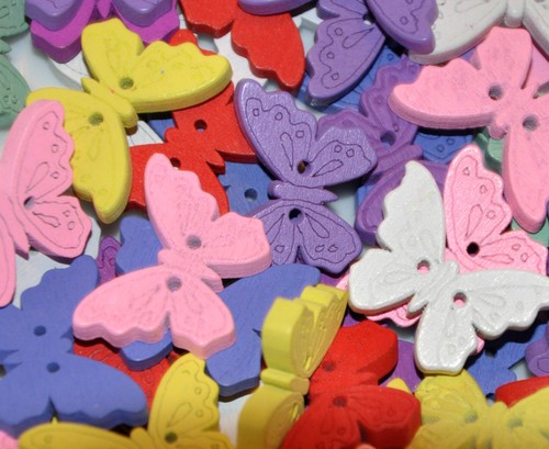 Wooden butterfly buttons - butterfly,