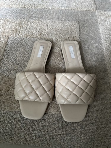 Leather slider sandals - h&m,