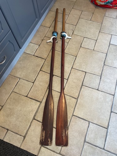 Vintage wooden boat oars - boat,