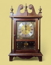 Ridgeway Westminster Chime Mantel Shelf Clock Vintage Scroll & Pillar Works
