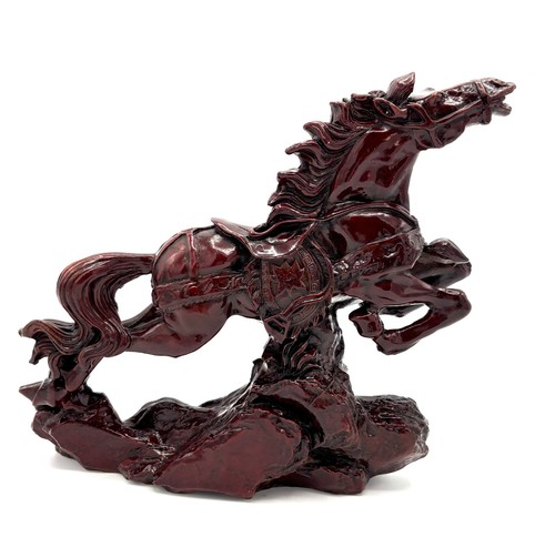 Leaping stallion statue - leaping,