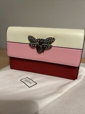 Gucci Queen Margaret Bee Tricolor Wallet On Chain Mini Handbag