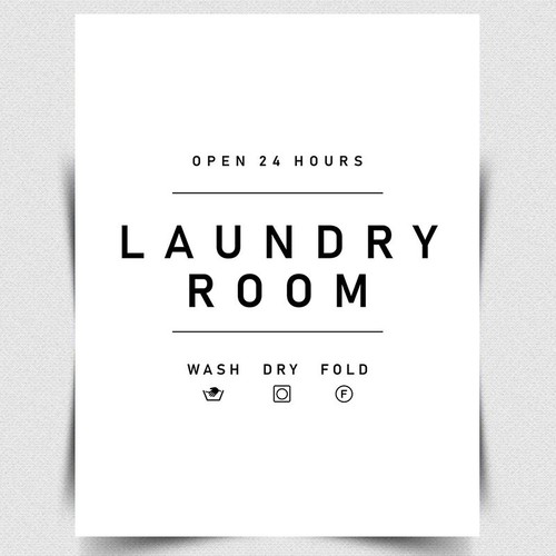 Metal sign plaque - sign, laundry