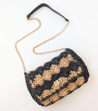 Zara Bag Raffia Black Natural