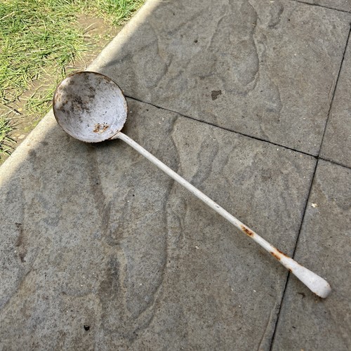 Vintage enamel ladle - vintage,
