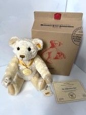 BOX - Steiff 654701 - THE MILLENNIUM BEAR  Danbury Mint - Jointed 30cm - Mohair 