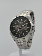 Mens Seiko Solar Chronograph Watch - Fully Working