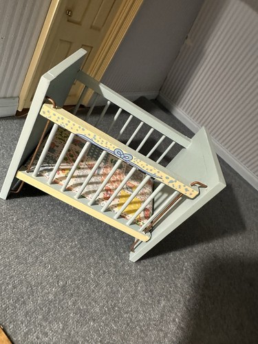 Dolls house blue cot drop - dolls,