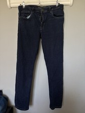 Navy Blue Crosshatch Straight