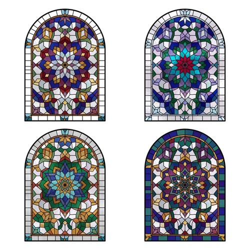 Patterned stained glass window - patterned,