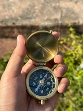 Military compass Nautical Compass Brass Vintage Pocket Lid Compass