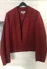 Eastex Ladies Red Collarless Blazer Jacket Size 14