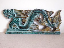 Wooden Dragon Wall Plaque 48 cm Hand Carved And Painted Home Decor.....