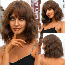 Brown Wig with Bangs Curly