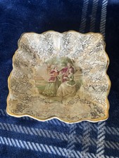 Midwinter England Staffordshire Semi Porcelain Dish Vintage Retro Gilt Edged 
