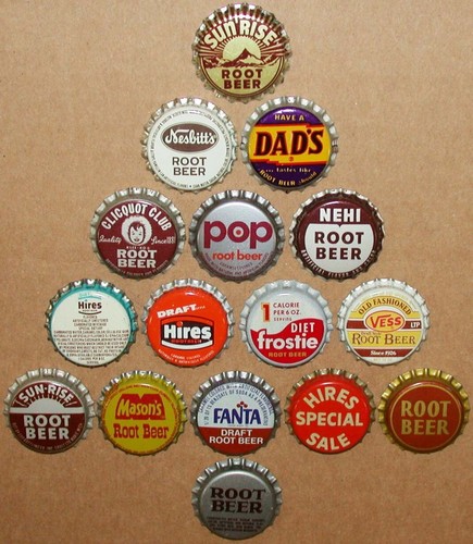 Vintage soda pop bottle - , caps