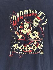 Diamond Jacks Tattoo Parlour Black Retro Gildan T-shirt, Size Medium 100% Cotton