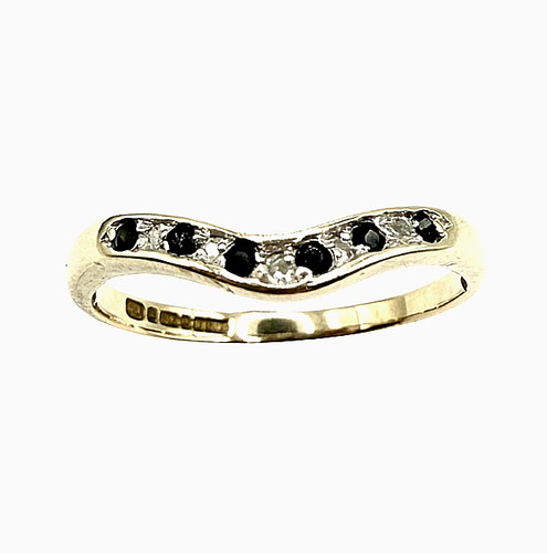 9ct gold sapphire diamond - 9ct,