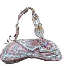 RARE Bracher Emden Stunning Swarovski Crystal Pink & Silver Butterfly Handbag