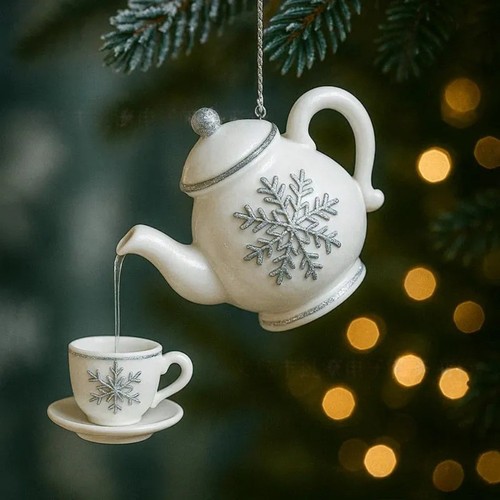 Vintage christmas teapot - vintage,
