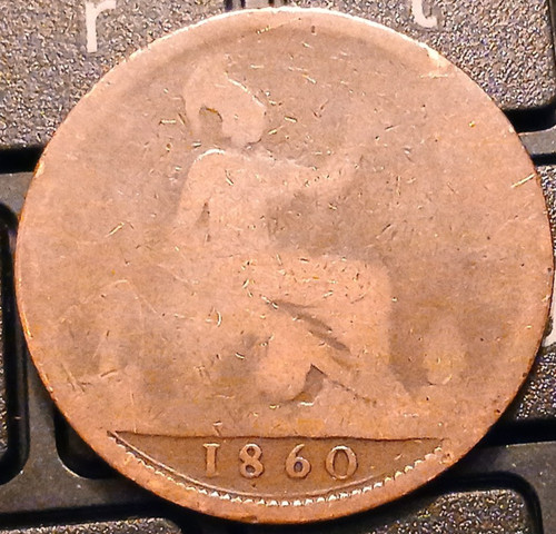 1860 victoria one penny - one,