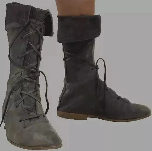 Medieval genuine leather boots - genuine,