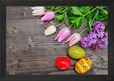 tulips and eggs background