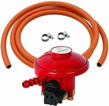 Patio Gas Regulator 27mm Clip On With Hose + 2 Clips Fits Calor / Flogas
