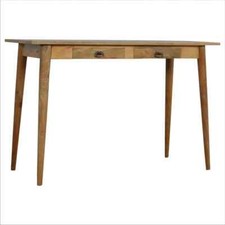 Artisan Furniture Solid Mango Wood - Nordic Style Writing Desk With 2 Drawers