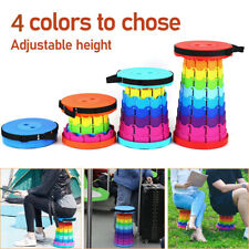 25CM Portable Folding Stool Collapsible Telescoping Foldable Camping Outdoor 