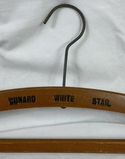 Vintage Cunard White Star Shipping Line Wooden Coat, Trouser Hanger, 1930-40's