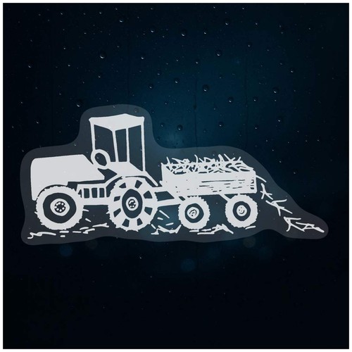 Tractor pulling hay static - 'tractor, hay'