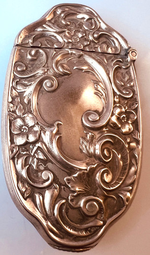 Oval sterling vesta case - ,