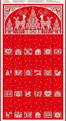 Scandi red christmas calendar - red,