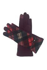 Gloves Women Wrist Size Tartan Cotton Winter Ladies Touch Screen Fleece Lining