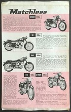 MATCHLESS MOTORCYCLES Sales Leaflet 1964 G2CSR G3 G80 G12 G12CSR G15 G85CS ++
