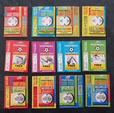 FOOTBALL CANDY STICKS - 12 Original Empty Packets & Sliders - Barratt - VG/EX